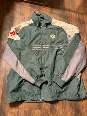Vintage Reebok NFL Green Bay Packers Sports Illustrated Full-Zip Windbreaker Jac